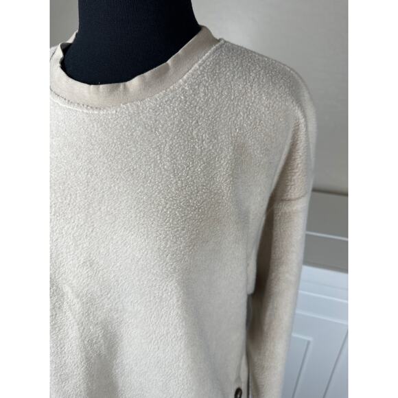 Madewell Resourced Brushed Side Button Oversized Relaxed Fit Sweatshirt Tan M - Picture 6 of 13